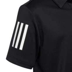 Junior Adidas 3-Stripe Golf Polo Shirt HF3092 -Clarkes Golf Store 3 Stripes Polo Shirt Black HF3092 42 detail PhotoRoom 7