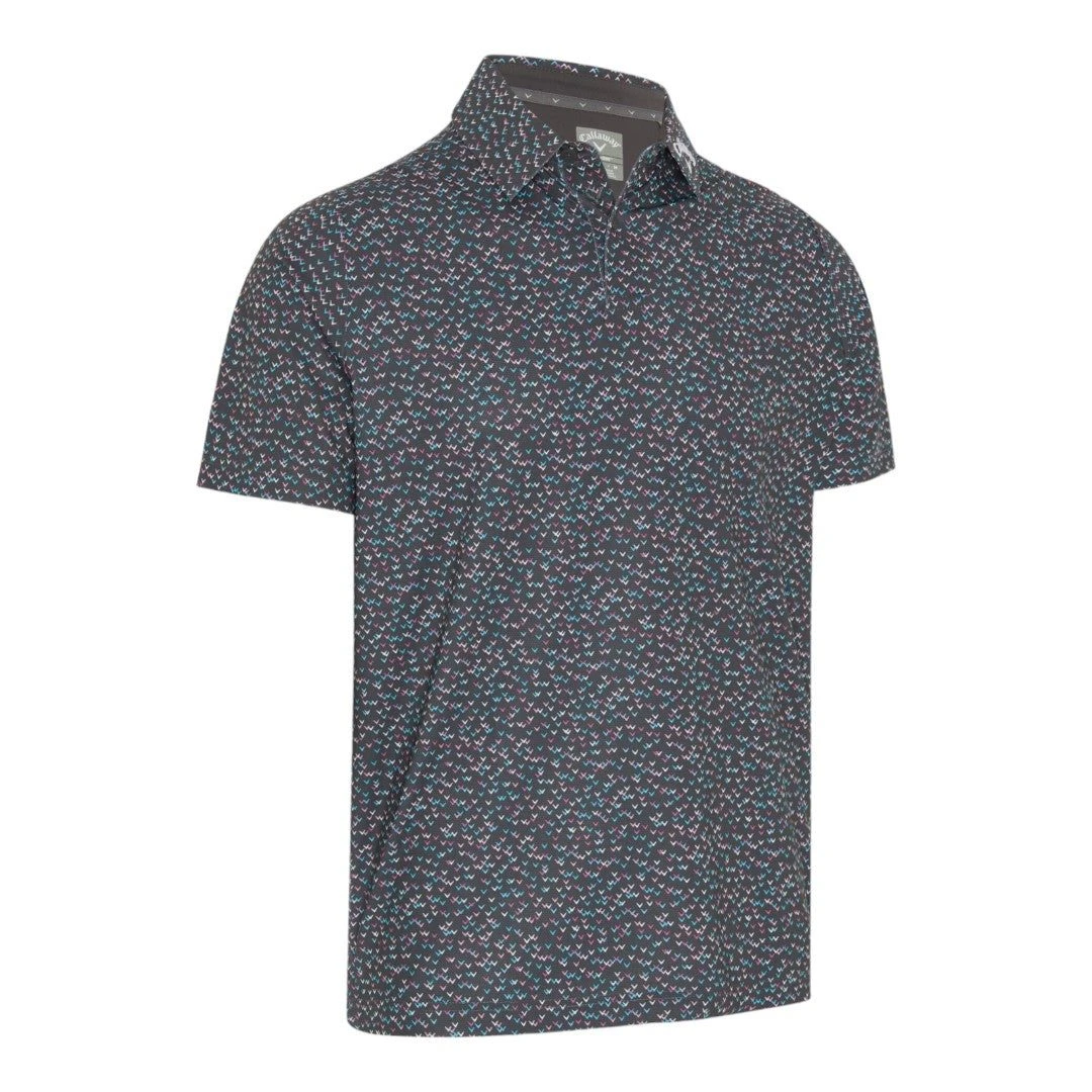 Callaway All Over Chev Confetti Print Golf Polo Shirt CGKSE0A3 3 Callaway All Over Chev Confetti Print Golf Polo Shirt CGKSE0A3