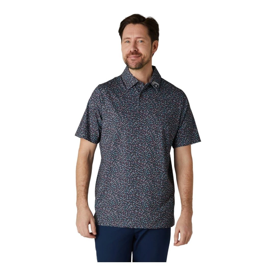 Callaway All Over Chev Confetti Print Golf Polo Shirt CGKSE0A3 5 Callaway All Over Chev Confetti Print Golf Polo Shirt CGKSE0A3 - Image 3