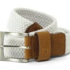 FootJoy Solid Braided Golf Belt | White -Clarkes Golf Store FJ20BeltBraidedWhite 2
