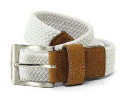 FootJoy Solid Braided Golf Belt | White