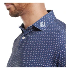FootJoy Bounce Print Pique Golf Polo Shirt 34036 -Clarkes Golf Store FJ 34036 05 Photoroom