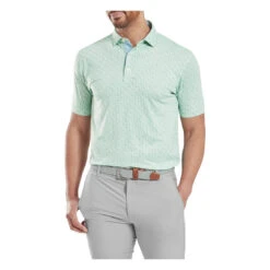 FootJoy Figure Print Lisle Golf Polo Shirt 34053 -Clarkes Golf Store FJ 34053 02 Photoroom