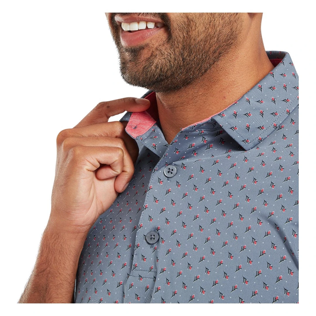 FootJoy Flower Bud Foulard Lisle Golf Polo Shirt 34067 7 FootJoy Flower Bud Foulard Lisle Golf Polo Shirt 34067 - Image 5