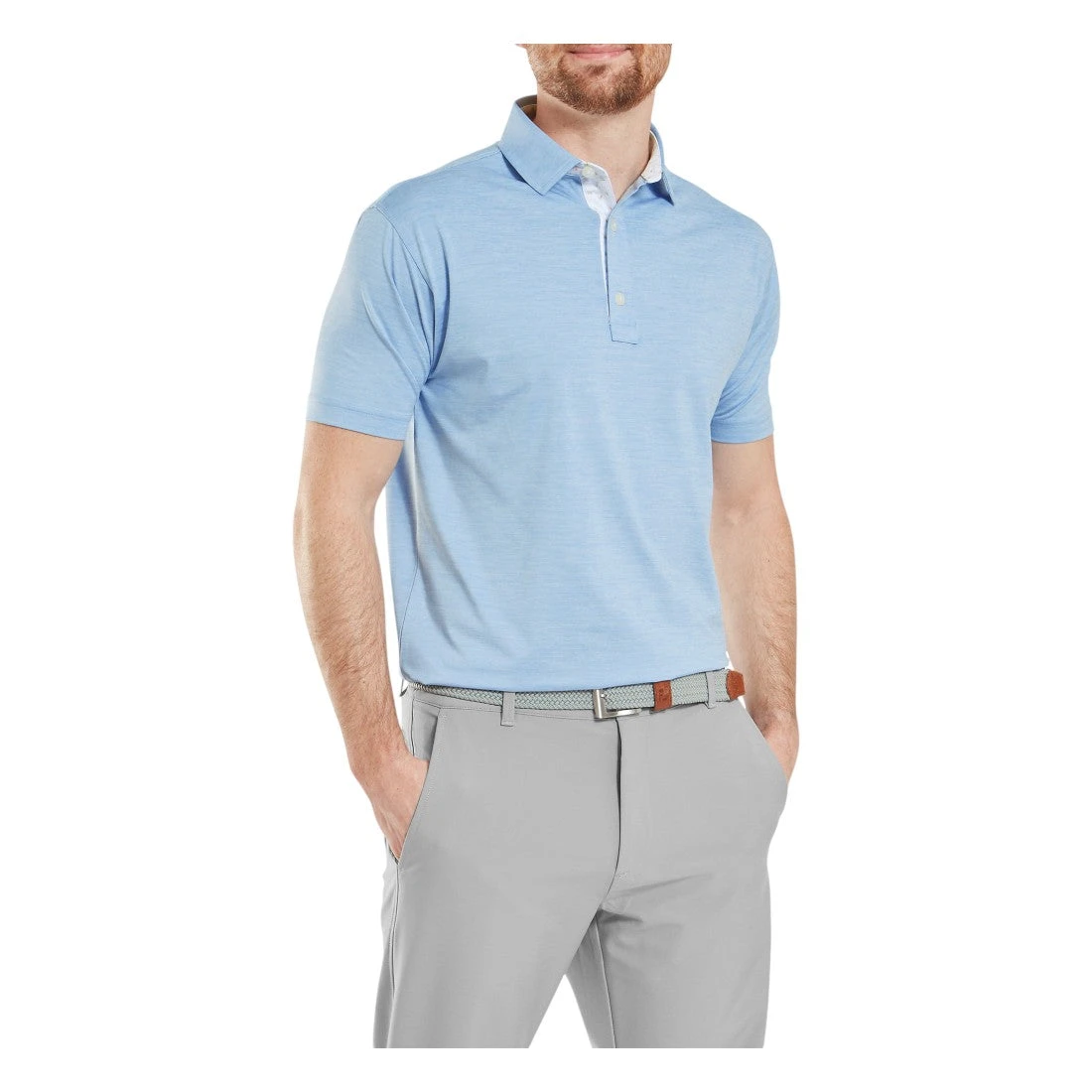 FootJoy Heather Lisle With Trim Golf Polo Shirt 34070 5 FootJoy Heather Lisle With Trim Golf Polo Shirt 34070 - Image 3