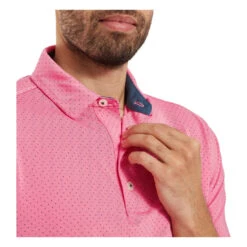 FootJoy Stretch Lisle Dot Print Golf Polo Shirt 34125 -Clarkes Golf Store FJ 34125 05 Photoroom