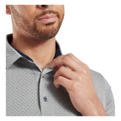 FootJoy Stretch Lisle Dot Print Golf Polo Shirt 34126 11 FootJoy Stretch Lisle Dot Print Golf Polo Shirt 34126 -Clarkes Golf Store FJ 34126 05 Photoroom
