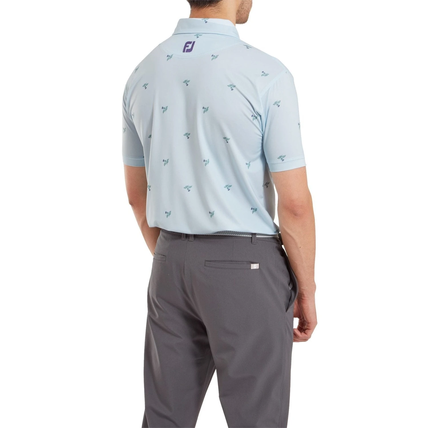 FootJoy Thistle Print Lisle Golf Polo Shirt 80889 7 FootJoy Thistle Print Lisle Golf Polo Shirt 80889 - Image 5