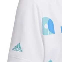 Junior Adidas Graphic Print Golf Polo Shirt HC0250 9 Junior Adidas Graphic Print Golf Polo Shirt HC0250 -Clarkes Golf Store HC0250 4 APPAREL Photography DetailView1 white