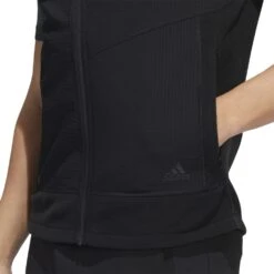 Adidas Hooded Full Zip Golf Vest HF6566 -Clarkes Golf Store HF6566 9 APPAREL OnModel DetailView2 white