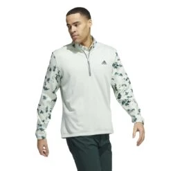 Adidas Splatter Print 1/4-Zip Golf Mid Layer HN7174 9 Adidas Splatter Print 1/4-Zip Golf Mid Layer HN7174 -Clarkes Golf Store HN7174 6 APPAREL OnModel WalkingView white