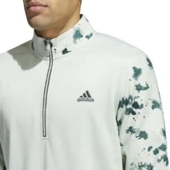 Adidas Splatter Print 1/4-Zip Golf Mid Layer HN7174 10 Adidas Splatter Print 1/4-Zip Golf Mid Layer HN7174 -Clarkes Golf Store HN7174 7 APPAREL OnModel DetailView1 white