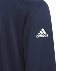 Junior Adidas Heather Quarter Zip Golf Pullover HS3078 -Clarkes Golf Store HS3078 4 APPAREL Photography DetailView1 white