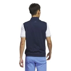 Adidas Elevated 1/4 Zip Golf Vest IB4541 -Clarkes Golf Store IB4541 5 APPAREL OnModel BackView white