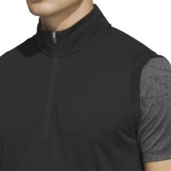 Adidas Elevated 1/4 Zip Golf Vest IB4542 -Clarkes Golf Store IB4542 7 APPAREL OnModel DetailView1 white