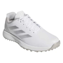 Adidas Junior Adizero ZG Golf Shoes IH9885 -Clarkes Golf Store IH9885 6 FOOTWEAR Photography FrontLateralTopView white Photoroom