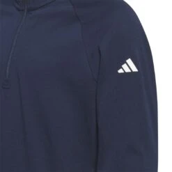 Junior Adidas 1/4 Zip Golf Pullover IR5765 -Clarkes Golf Store IR5765 4 APPAREL Photography DetailView1 white
