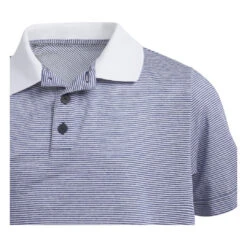 Junior Adidas Ottoman Striped Short Sleeve Golf Polo Shirt IS7020 -Clarkes Golf Store IS7020 5 APPAREL Photography DetailView2 white Photoroom
