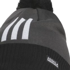 Adidas M Pom Three Stripe Pom Golf Beanie IW9154 -Clarkes Golf Store IW9154 4 HARDWARE Photography DetailView2 white