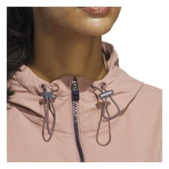 Adidas Ladies Beyond Full-Zip Golf Hoodie JE7362 -Clarkes Golf Store JE7362 6 APPAREL On Model Detail View 1 white Photoroom