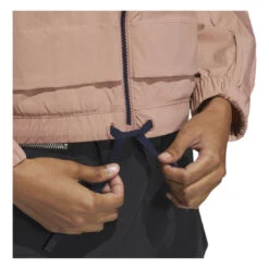 Adidas Ladies Beyond Full-Zip Golf Hoodie JE7362 -Clarkes Golf Store JE7362 7 APPAREL On Model Detail View 2 white Photoroom