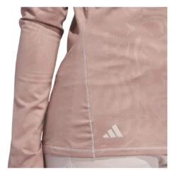 Adidas Ladies Ultimate365 Emboss Golf Hoodie JE9900 -Clarkes Golf Store JE9900 6 APPAREL OnModel DetailView1 white Photoroom