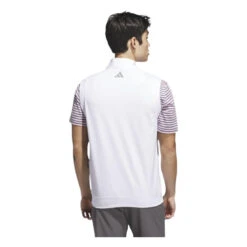 Adidas Ultimate365 Classic 1/4 Zip Golf Vest JL5326 -Clarkes Golf Store JL5326 4 APPAREL OnModel BackView white Photoroom