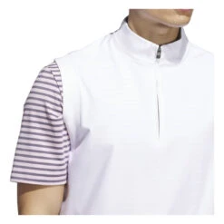 Adidas Ultimate365 Classic 1/4 Zip Golf Vest JL5326 -Clarkes Golf Store JL5326 6 APPAREL OnModel DetailView1 white Photoroom