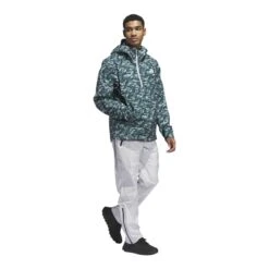 Adidas Tour Climaproof+ Golf Anorak JL5705 11 Adidas Tour Climaproof+ Golf Anorak JL5705 -Clarkes Golf Store JL5705 5 APPAREL OnModel WalkingView white Photoroom
