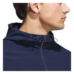 Adidas Go-To Full Zip Golf Windbreaker JL7914 -Clarkes Golf Store JL7914 6 APPAREL OnModel DetailView1 white Photoroom