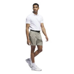Adidas Go-To Pleated 7-inch Golf Shorts JW3448 -Clarkes Golf Store JW3448 5 APPAREL OnModel WalkingView white Photoroom