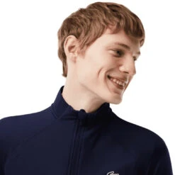 Lacoste Inset Crew Neck 1/4 Zip Golf Midlayer SH5221 -Clarkes Golf Store Lacoste Inset Crew Neck 1 4 Zip Golf Midlayer SH5221 3