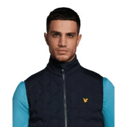Lyle & Scott Check Quilt Back Fleece Golf Gilet JK1862G -Clarkes Golf Store Lyle Scott Check Quilt Back Fleece Golf Gilet JK1862G 3 3