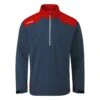Ping Aquadrive Half-Zip Waterproof Golf Jacket P03758 -Clarkes Golf Store P03758 AQUADRIVE HALF ZIP JACKET OXFORD BLUE CLASSIC RED FRONT