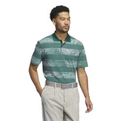 Adidas Go-To Stripe Print Golf Polo IT2365 -Clarkes Golf Store adidas Go To Stripe Print Golf Polo IT2365 0