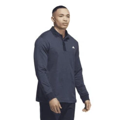 Adidas Long Sleeve Heather Golf Polo Shirt HZ0426 -Clarkes Golf Store adidas Long Sleeve Heather Golf Polo Shirt HZ0426 2